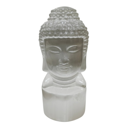 Tête de Bouddha Sélénite 10 cm