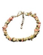 Bracelet Unakite Baroque avec fermoir doré