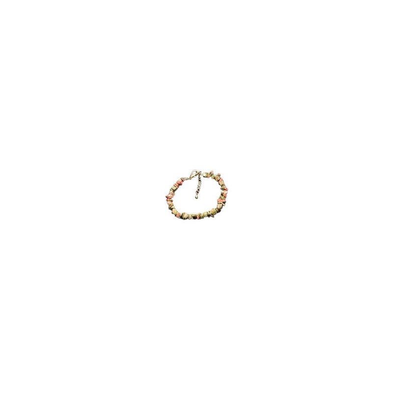 Bracelet Unakite Baroque avec fermoir doré