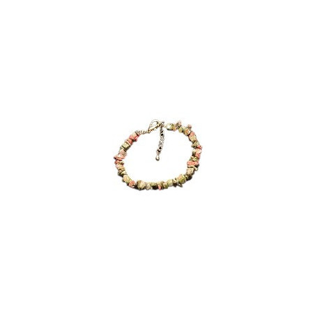 Bracelet Unakite Baroque avec Fermoir Doré