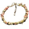 Bracelet Unakite Baroque avec fermoir doré