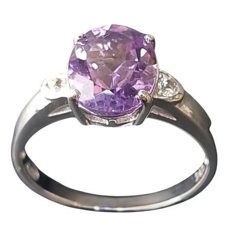 Bague Améthyste Argent 925 Taille 57 (s)
