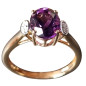 Bague Améthyste et Diamant Or 18 carats Taille 54 et sur mesure