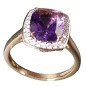 Bague Améthyste et Diamant Or 18 carats Taille 54 et sur mesure (s)