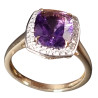 Bague Améthyste et Diamant Or 18 carats Taille 54 et sur mesure (s)