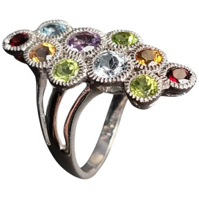 Bague Améthyste Topaze bleue Péridot Citrine Grenat (s)