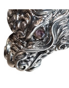 Bague Tête de Dragon Yeux Améthyste Argent 925 Taille 60