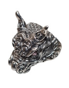 Bague Tête de Dragon Yeux Améthyste Argent 925 Taille 60