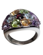 Bague Péridot Citrine Grenat Topaze bleue Améthyste Argent 925