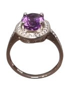 Bague Améthyste Argent 925 Taille 53