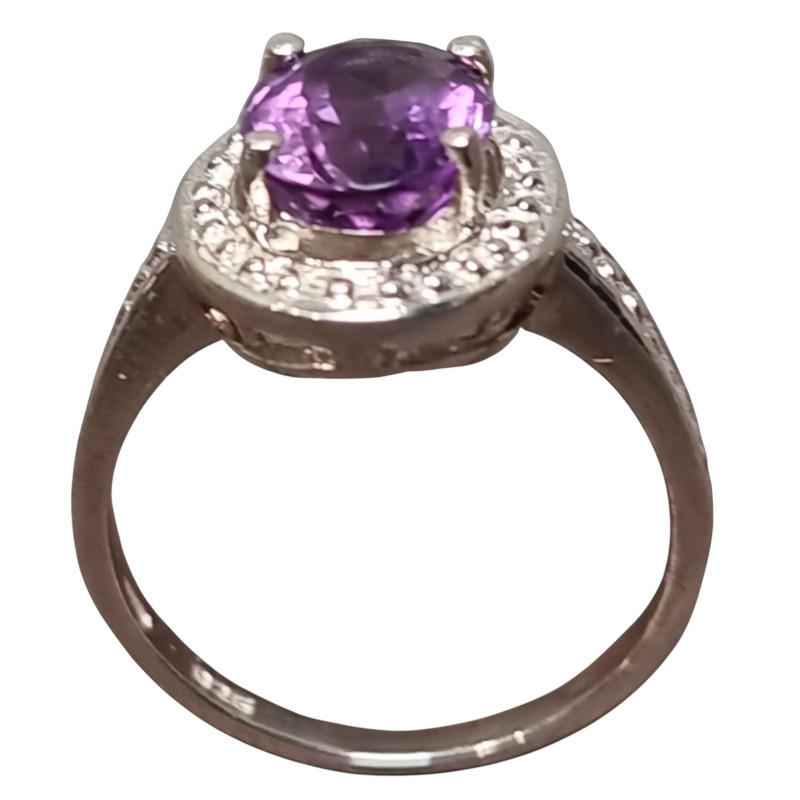 Bague Améthyste Argent 925 Taille 53