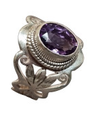 Bague Améthyste Argent 925 Taille 58