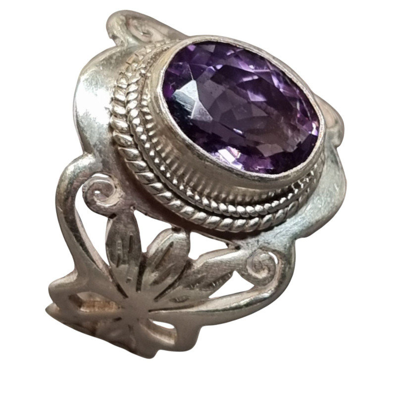 Bague Améthyste Argent 925 Taille 58