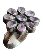 Bague Améthyste Fleur Argent 925 Taille 55