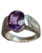 Bague Améthyste Argent 925 Taille 52