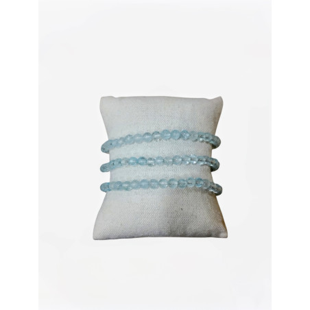 Bracelet Topaze Bleue Perles rondes 5mm