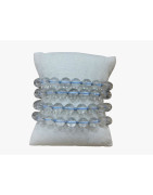 Bracelet Topaze Bleue Pierres Rondes avec Fermoir