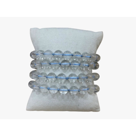 Bracelet Topaze Bleue Perles rondes 8mm