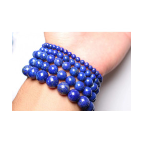 Bracelet Topaze Bleue Perles rondes 10mm