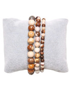 Bracelet Jaspe Brun Pierres rondes
