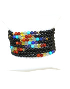Bracelet Onyx 7 Chakras Enfant Pierres Rondes 4mm