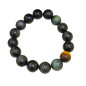 Bracelet Obsidienne Œil Céleste et Œil de Tigre Pierres Rondes 12mm