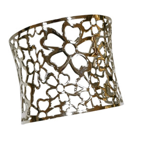 Bracelet Acier Large Motif Fleur