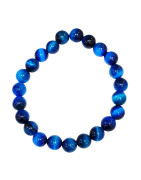 Bracelet Œil de Tigre Bleu Pierres Rondes 8mm