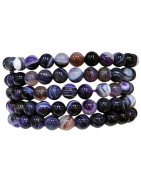 Bracelet Agate Violette Pierres Rondes 8mm