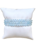 Bracelet Topaze Bleue A+ Pierres Rondes 5mm