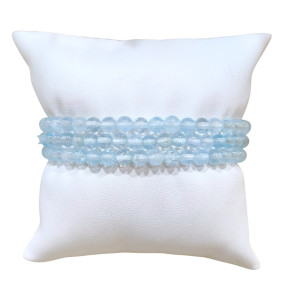 Bracelet Topaze Bleue A+ Pierres Rondes 5mm