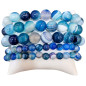 Bracelet Agate Bleue Pierres Rondes