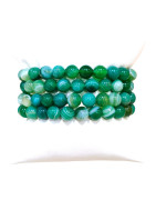 Bracelet Agate Verte Pierres Rondes 8mm