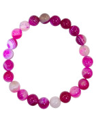 Bracelet Agate Rose Pierres Rondes 8mm