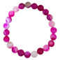 Bracelet Agate Rose Pierres Rondes 8mm