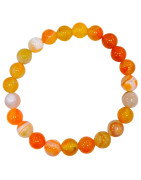 Bracelet Agate de Feu Pierres Rondes