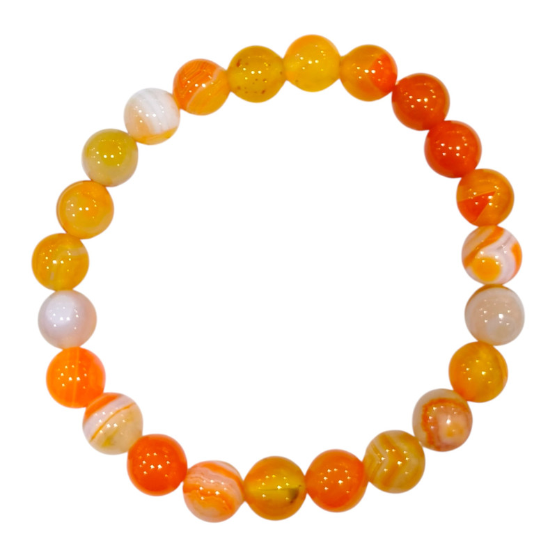 Bracelet Agate de Feu Pierres Rondes