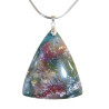 Pendentif Jaspe Sanguin avec Chaîne Acier Inox 44cm