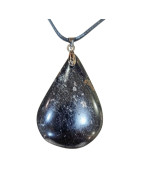 Pendentif Tourmaline Noire avec Cordon Noir 44cm + 5cm