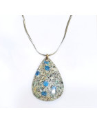 Pendentif Jaspe K2 avec Chaîne Acier Inox 44cm