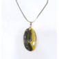 Pendentif Jaspe Bourdon avec Chaîne Acier Inox 44cm