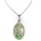Pendentif Variscite avec Chaîne Acier Inox 44cm