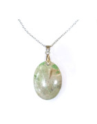 Pendentif Variscite avec Chaîne Acier Inox 44cm