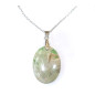 Pendentif Variscite avec Chaîne Acier Inox 44cm