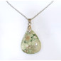 Pendentif Variscite avec Chaîne Acier Inox 44cm