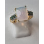 Bague Opale et Emeraude Argent 925 plaqué or Taille 55