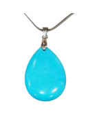 Pendentif Turquoise avec Chaîne Acier Inox 44cm