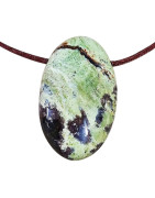 Pendentif Opale Ovale avec Cordon Réglable Marron