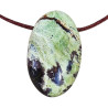 Pendentif Opale Ovale avec Cordon Réglable Marron
