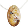 Pendentif Opale Ovale avec Cordon Réglable Beige